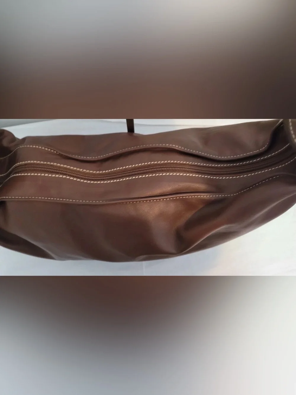 Oki-Doki Brown Faux Leather Hobo Shoulder Bag Made in Italy